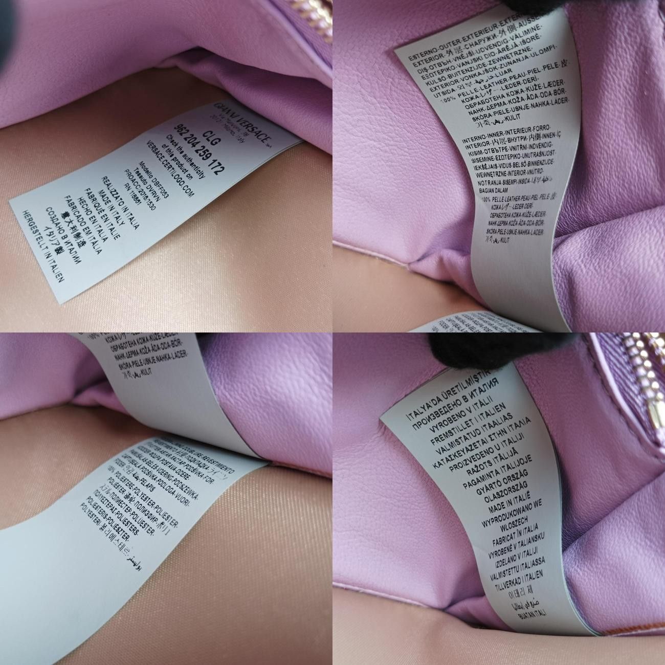 Versace Quilted Chain Pink Patent Clg 962 204 295 172