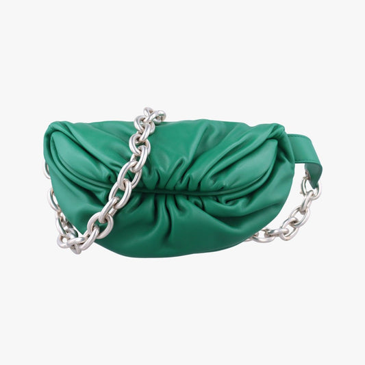 Bottega Venetathe Chain Pouch Green Lambskin