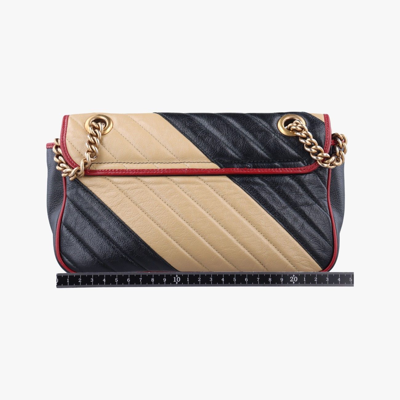 Guccigucciggmarmont Black X Beige X Red Leather 443497