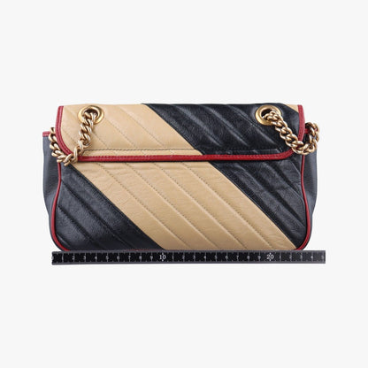 Guccigucciggmarmont Black X Beige X Red Leather 443497
