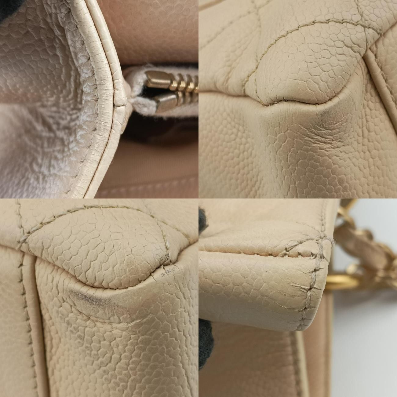 Chanelmatelasse Cocomark Gst Beige Caviar Skin A20995