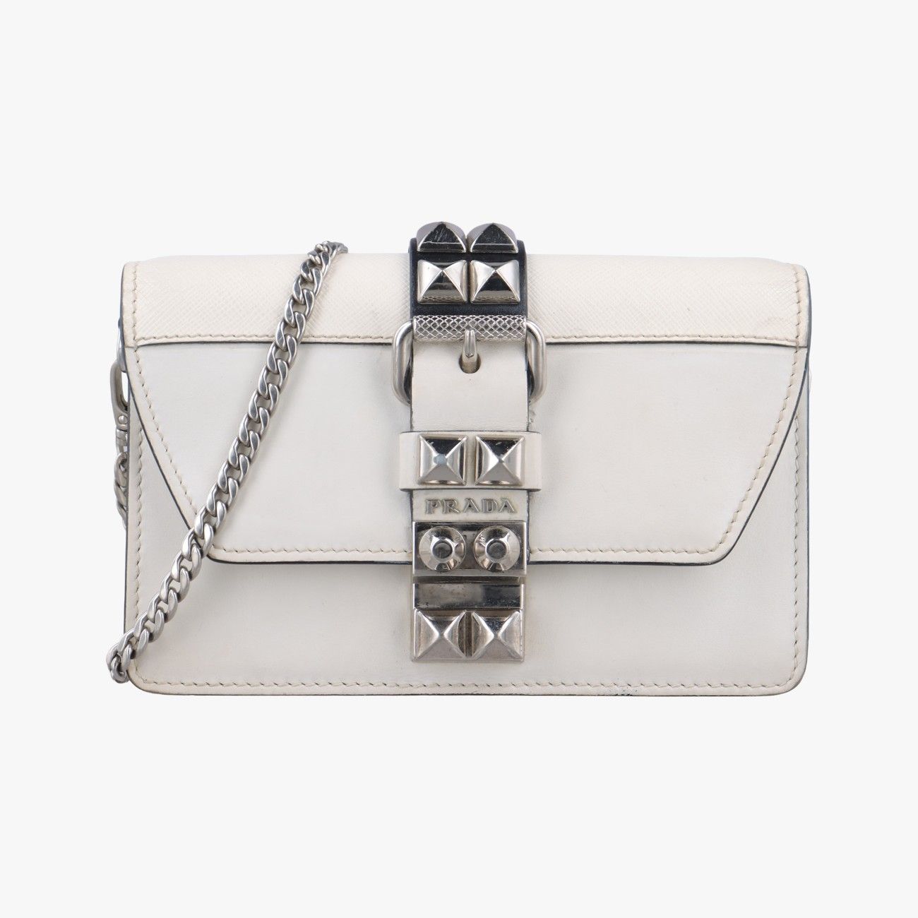 Prada Electra Studs White Leather 1bd120 7/7