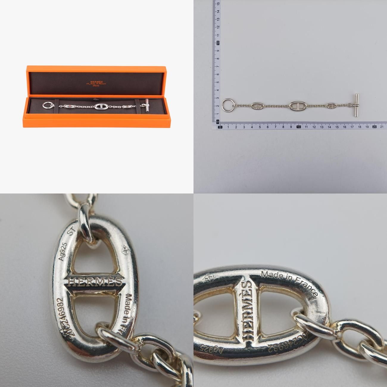 Hermes Farandole Chaine D'Ancre Argente Silver Ag925