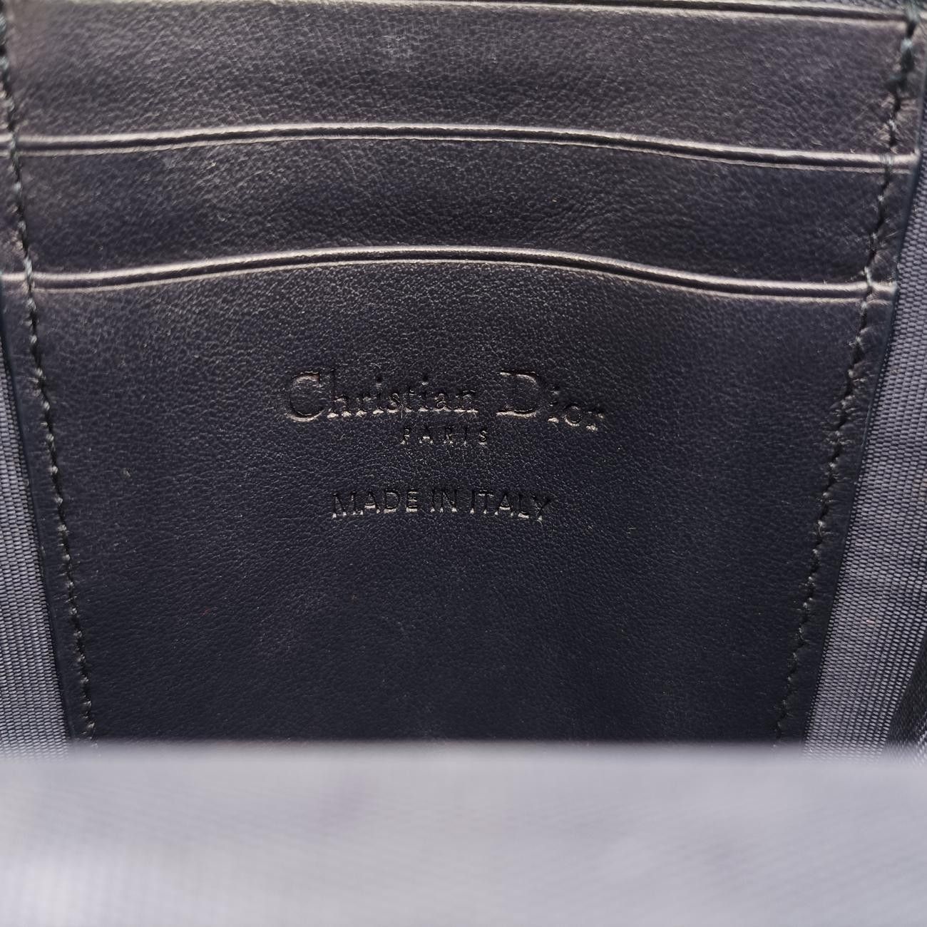 Christian Dior Phone Holder Smartphone Case Heart Navy X Red Leather 43-Ma-0231