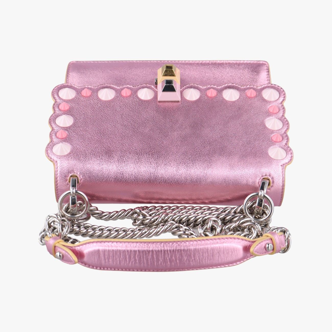 Fendi Studs Canai Pink Leather 8m0381-Oz8 178-8241