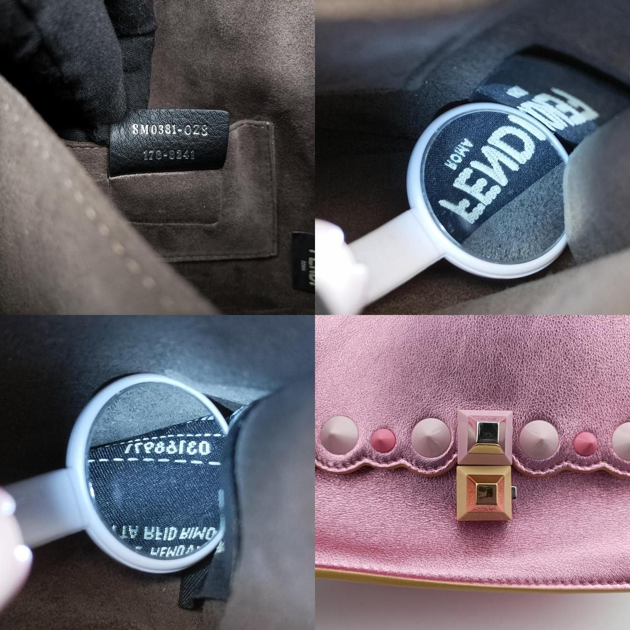 Fendi Studs Canai Pink Leather 8m0381-Oz8 178-8241