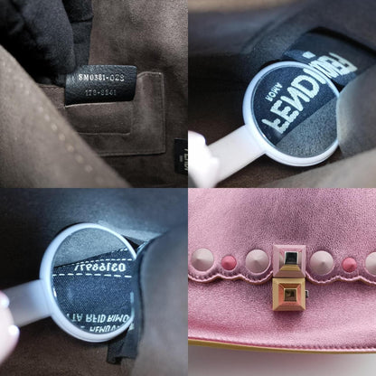 Fendi Studs Canai Pink Leather 8m0381-Oz8 178-8241