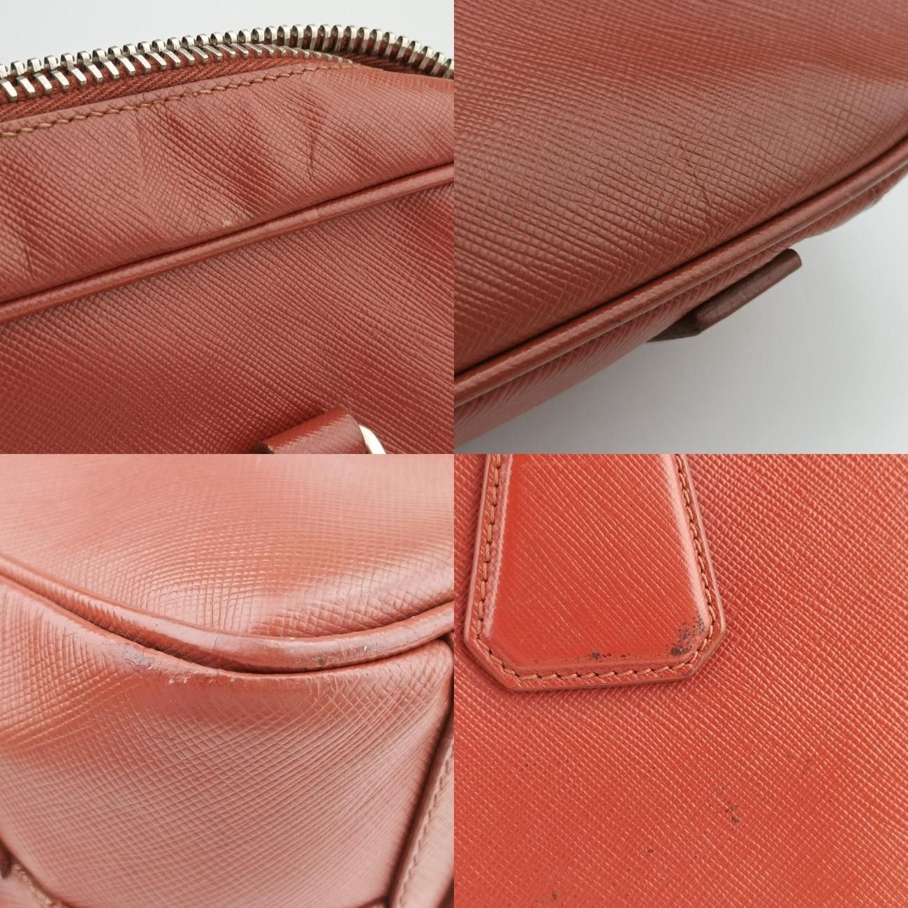 Prada Business Bag Briefcase Red Saffiano Leather 2ve363 7 D