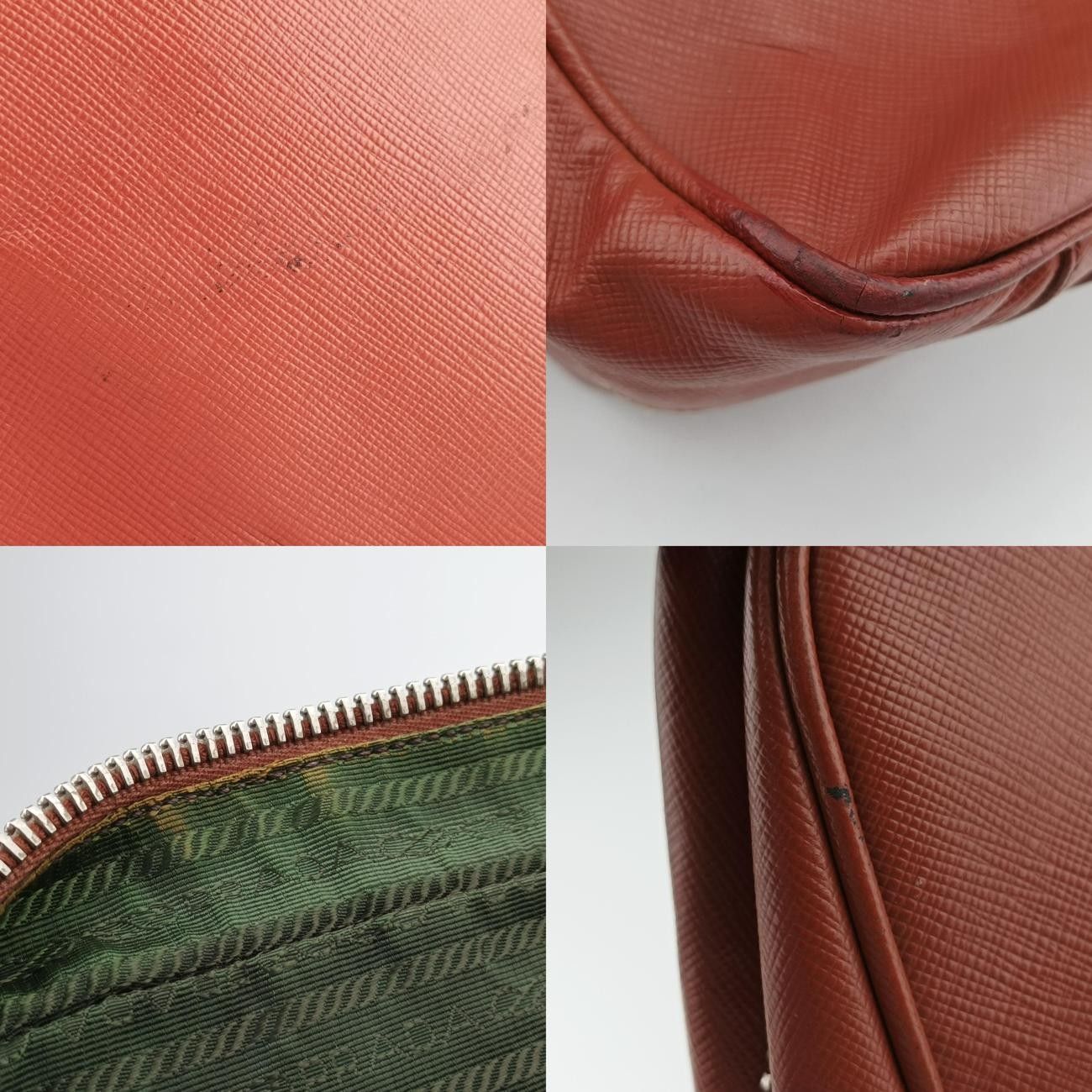 Prada Business Bag Briefcase Red Saffiano Leather 2ve363 7 D