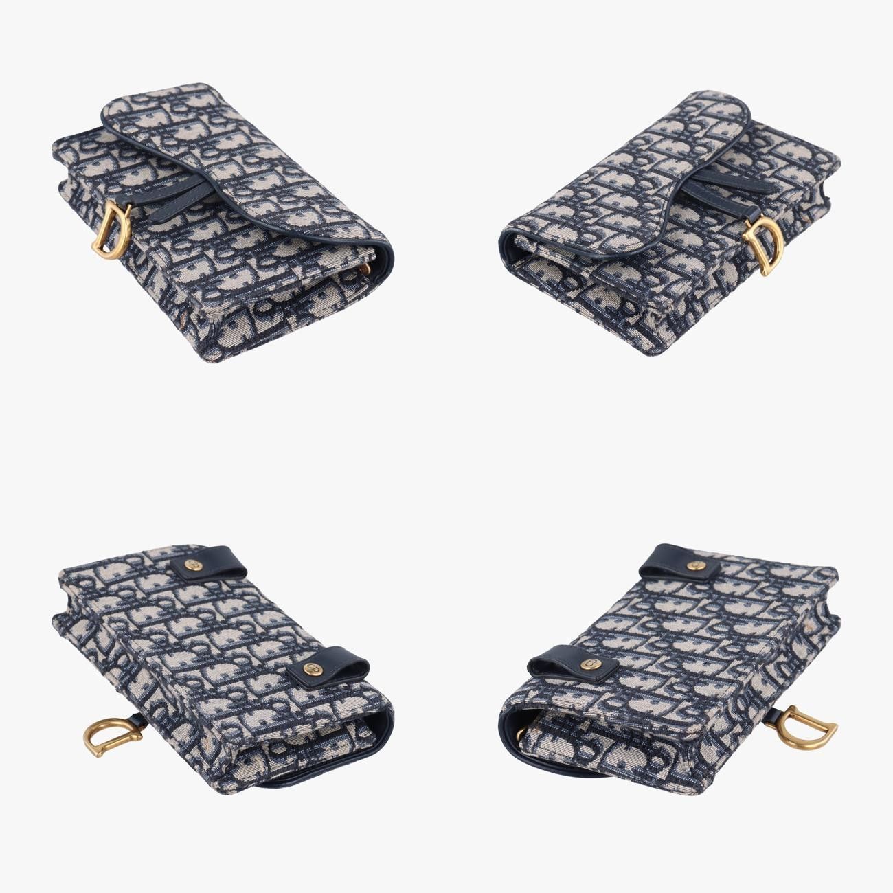 Christian Dior Saddle Navy X Gray Jacquard 12-Ma-1109