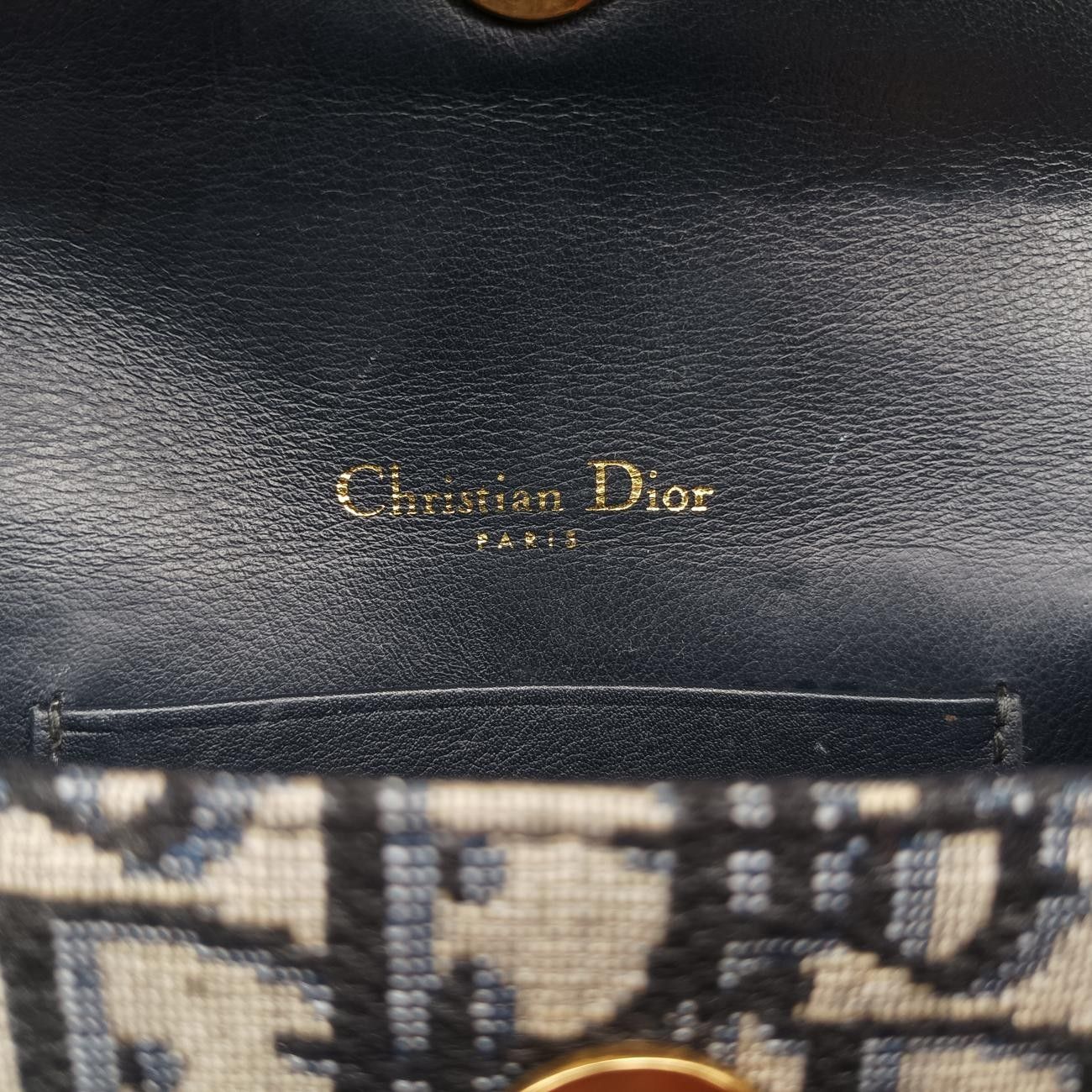 Christian Dior Saddle Navy X Gray Jacquard 12-Ma-1109