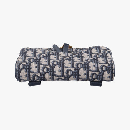 Christian Dior Saddle Navy X Gray Jacquard 12-Ma-1109