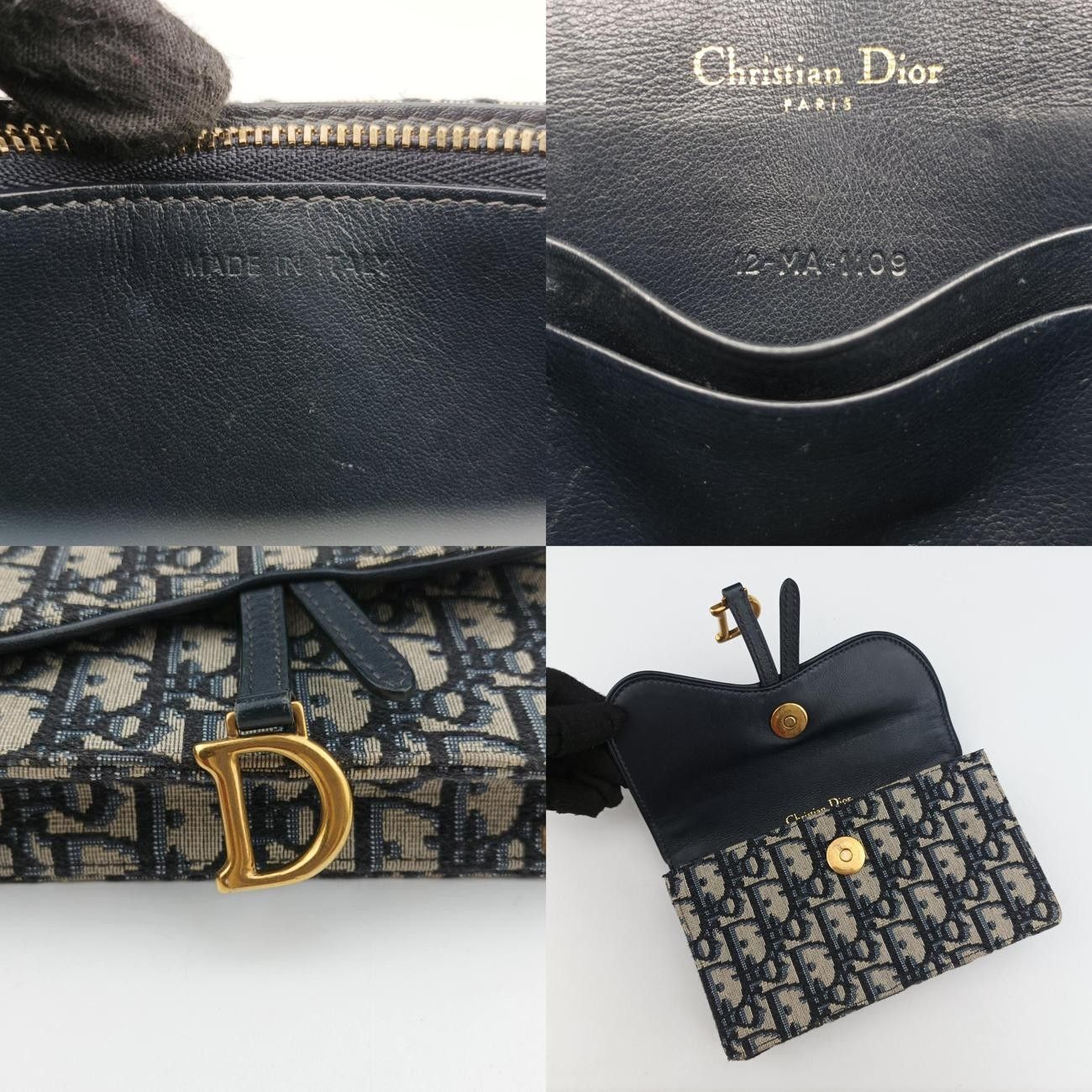 Christian Dior Saddle Navy X Gray Jacquard 12-Ma-1109