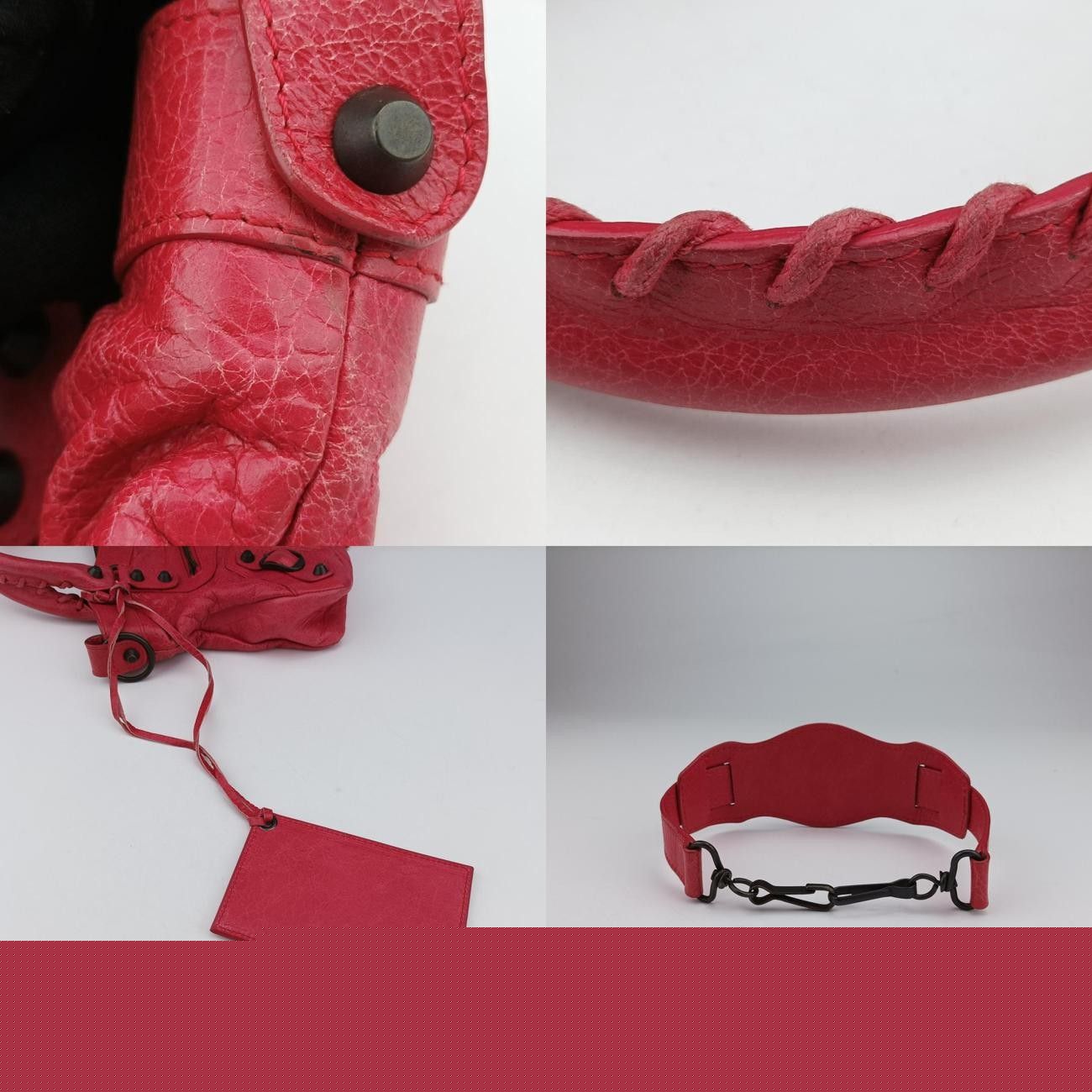 Balenciaga Electric Perforate Motorcycle City Red Lambskin 103208.5765 K.1669