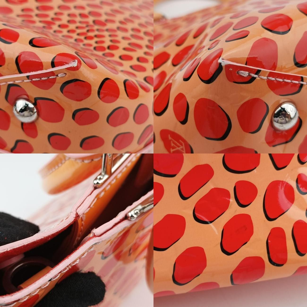 Louis Vuittonjungle Dot Sugar Pink X Poppy Red Vernis M42032