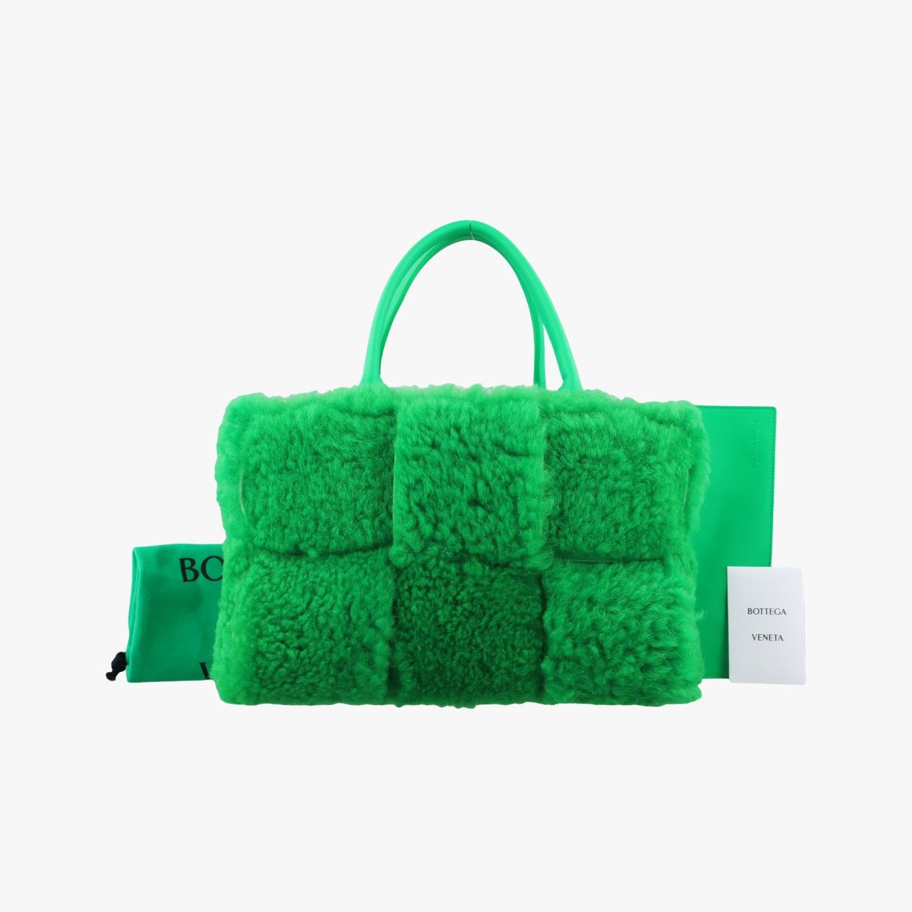 Bottega Venetasack Cabas Arco Green Lambswool B09748790u Ic Chip