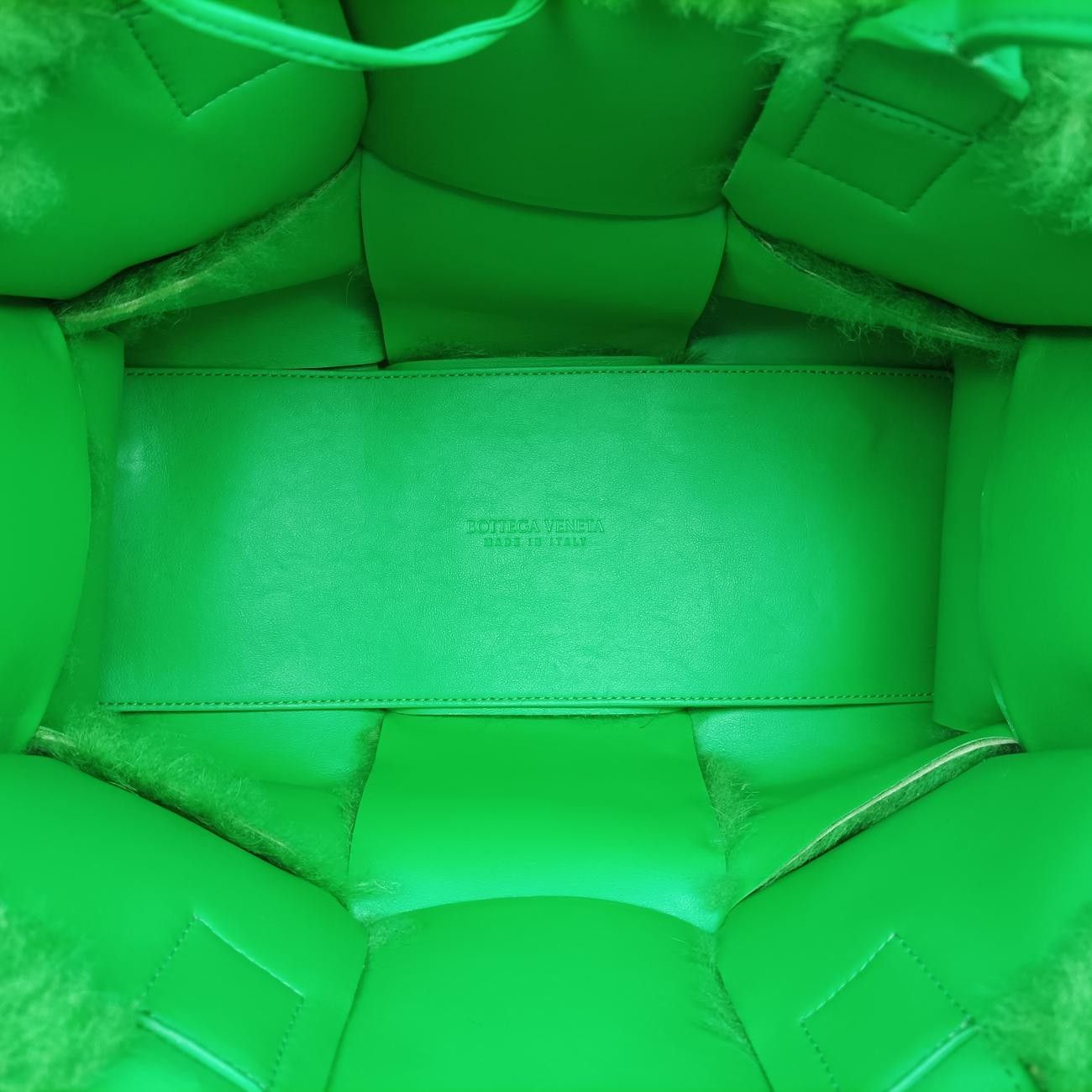 Bottega Venetasack Cabas Arco Green Lambswool B09748790u Ic Chip