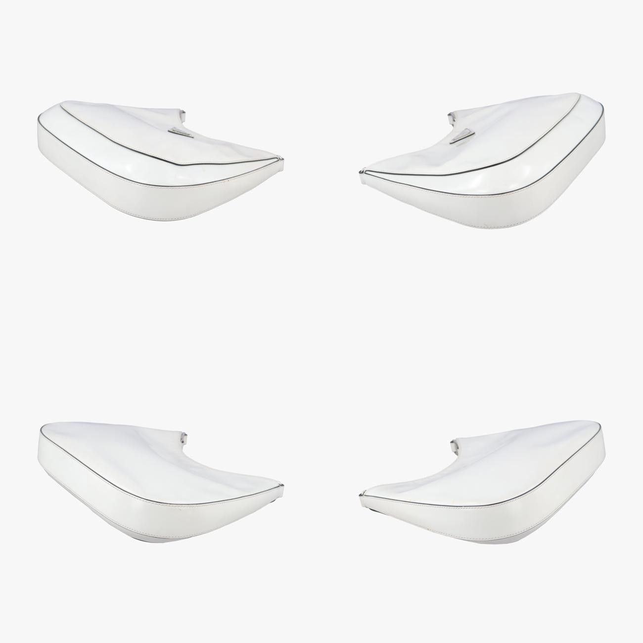 Prada Cleo White Brushed Leather 7/K