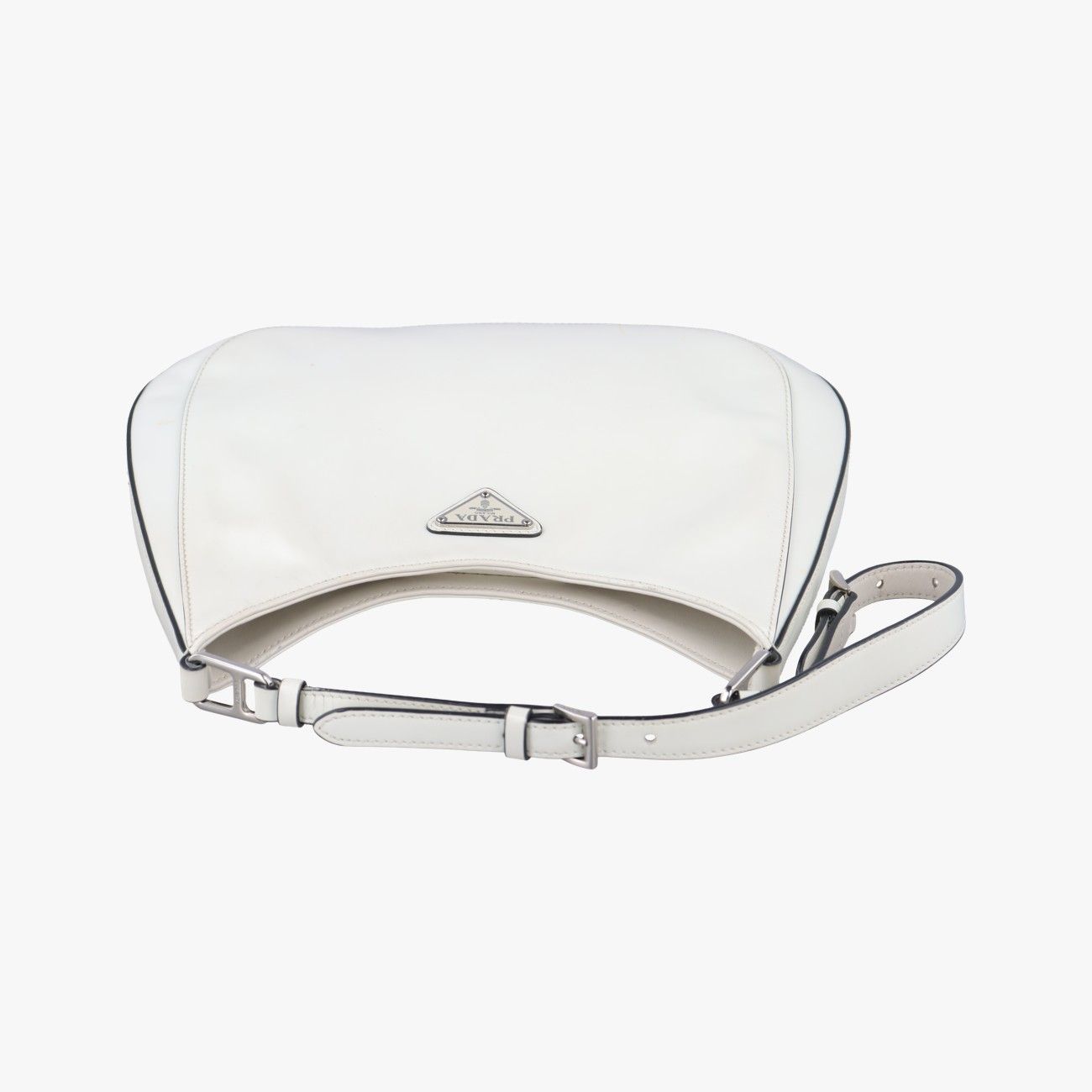 Prada Cleo White Brushed Leather 7/K