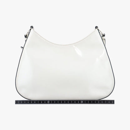 Prada Cleo White Brushed Leather 7/K