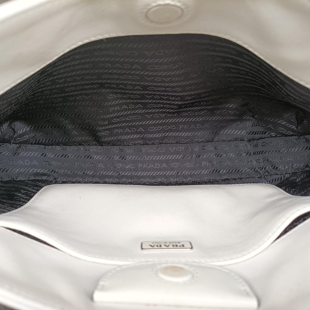 Prada Cleo White Brushed Leather 7/K