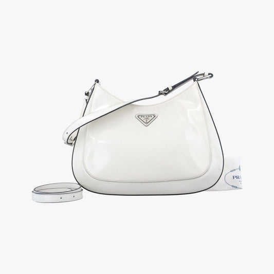 Prada Cleo White Brushed Leather 7/K