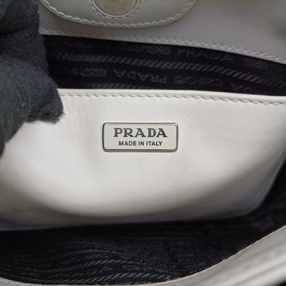 Prada Cleo White Brushed Leather 7/K