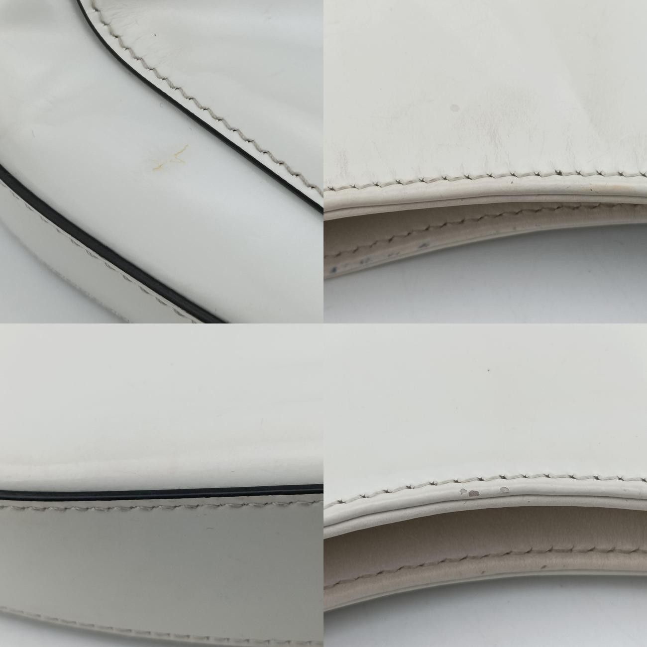 Prada Cleo White Brushed Leather 7/K