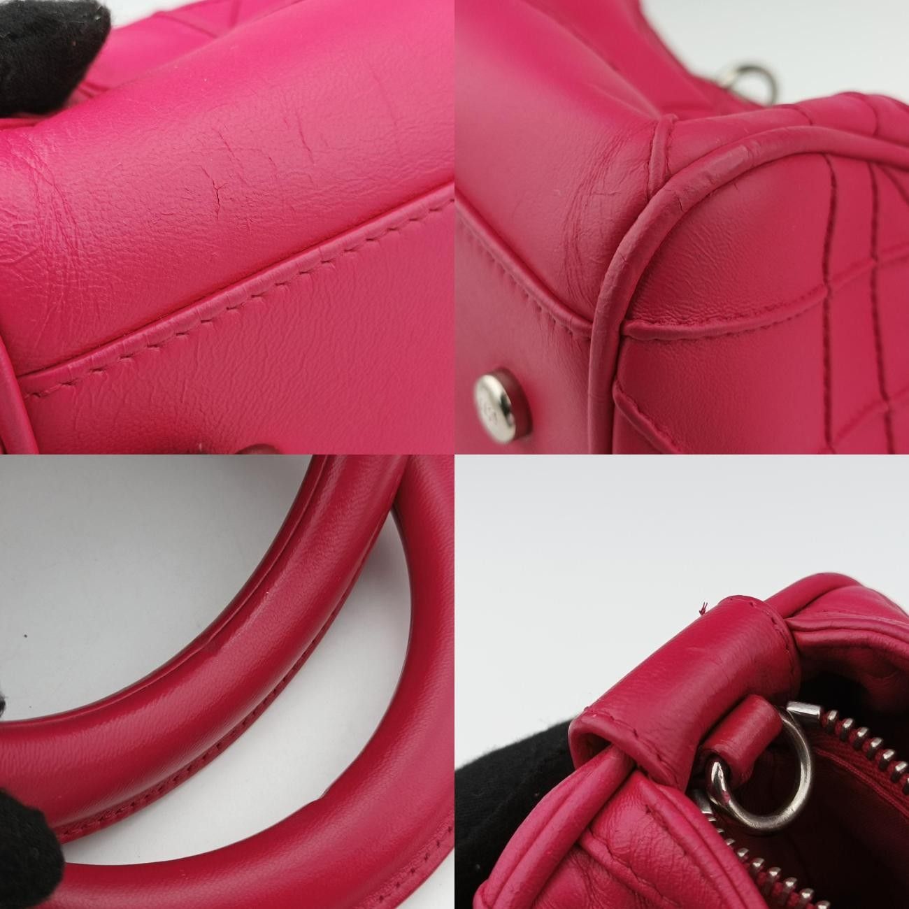 Christian Diorgranville Rose Red Lambskin 17-Bo-0181