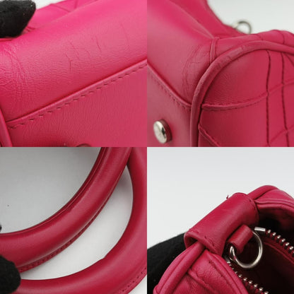 Christian Diorgranville Rose Red Lambskin 17-Bo-0181