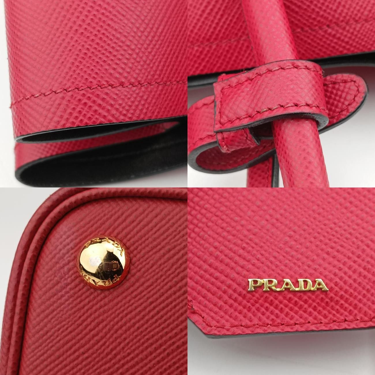 Prada Double Cuir Red Saffiano Leather B2756t 239/C
