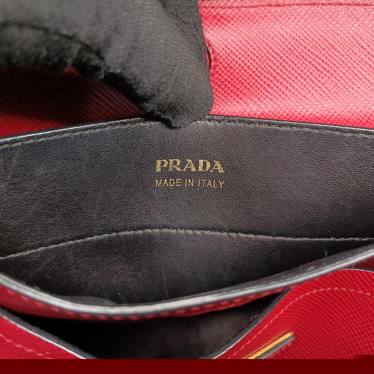 Prada Double Cuir Red Saffiano Leather B2756t 239/C