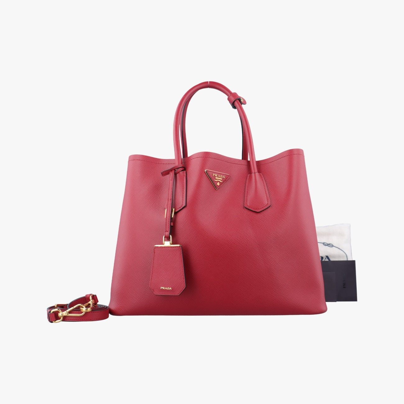 Prada Double Cuir Red Saffiano Leather B2756t 239/C
