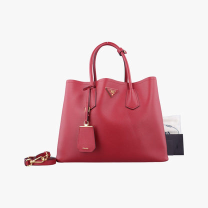 Prada Double Cuir Red Saffiano Leather B2756t 239/C