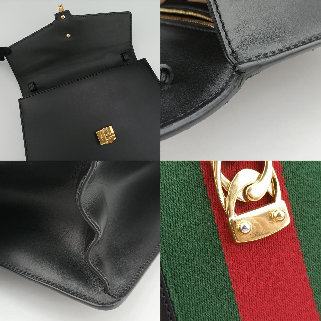 Gucci Sylvie Black X Red X Green Leather 431665