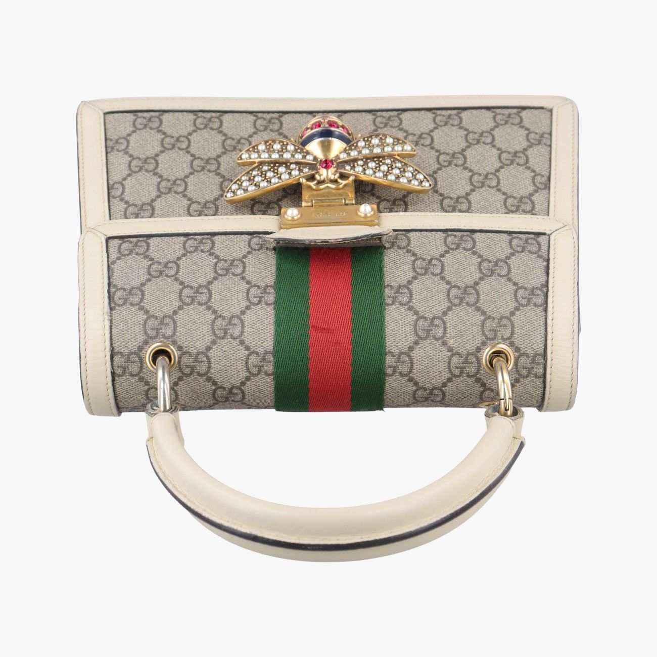 Gucci Queen Margaret White X Beige X Red X Green Pvc Coated Canvas X Leather