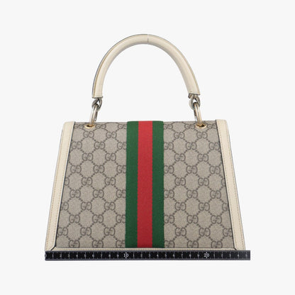 Gucci Queen Margaret White X Beige X Red X Green Pvc Coated Canvas X Leather