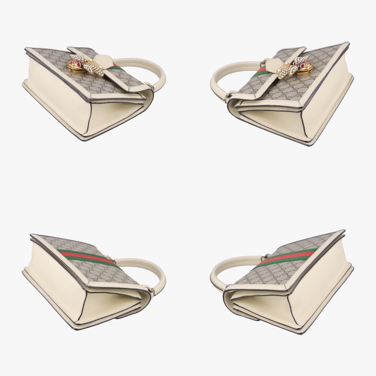 Gucci Queen Margaret White X Beige X Red X Green Pvc Coated Canvas X Leather