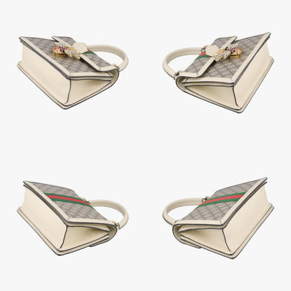 Gucci Queen Margaret White X Beige X Red X Green Pvc Coated Canvas X Leather