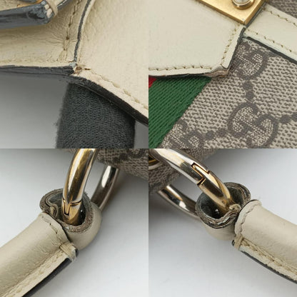 Gucci Queen Margaret White X Beige X Red X Green Pvc Coated Canvas X Leather