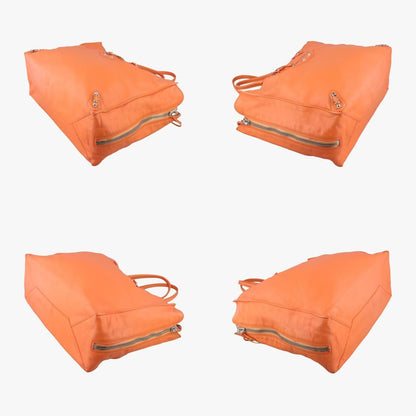 Balenciaga Quilting Paper A4 Tote Orange Lambskin 357331.7515g.1669