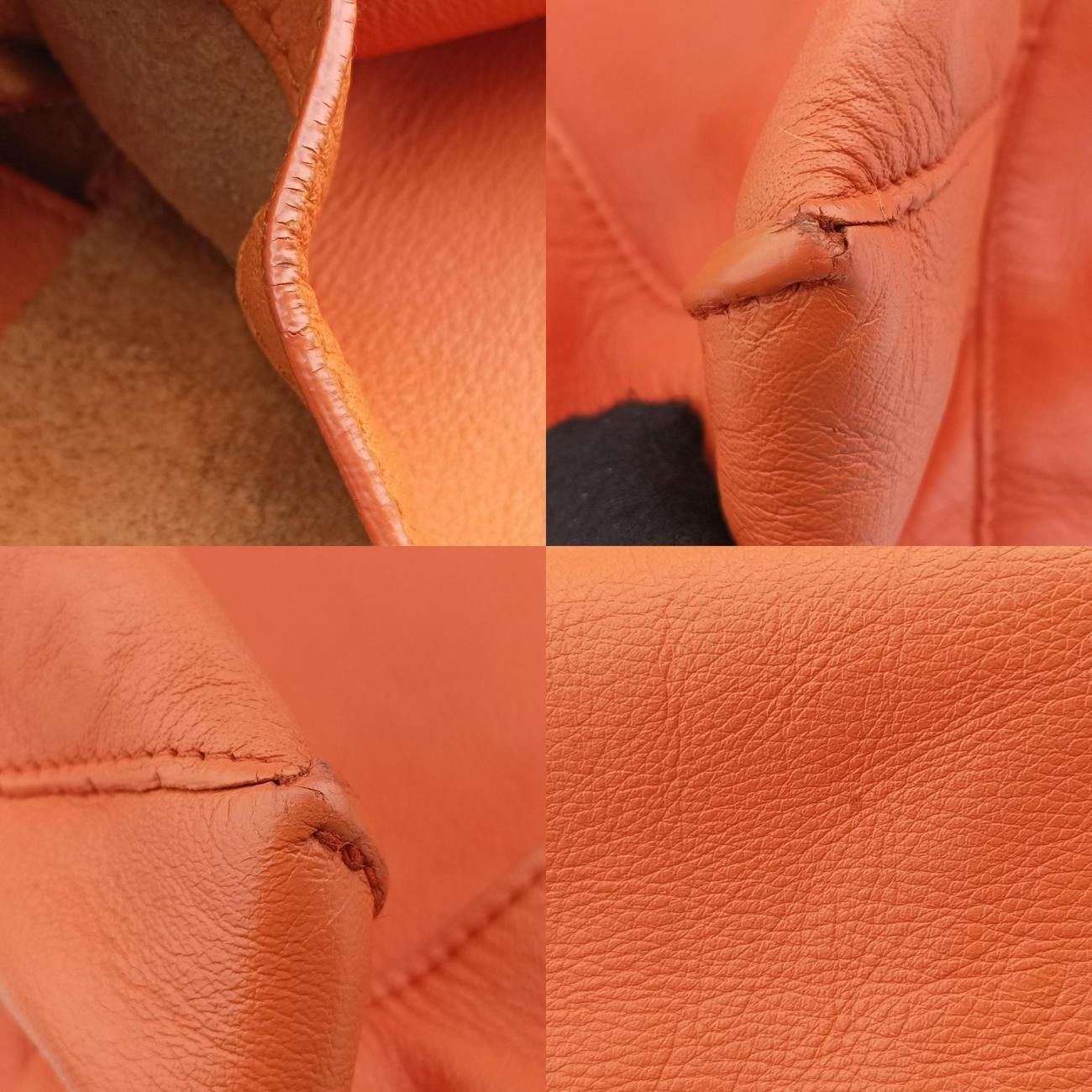 Balenciaga Quilting Paper A4 Tote Orange Lambskin 357331.7515g.1669