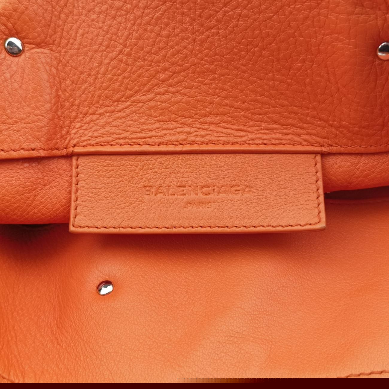 Balenciaga Quilting Paper A4 Tote Orange Lambskin 357331.7515g.1669