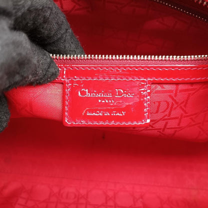 Christian Dior Lady Dior Red Patent 13-Bo-1102