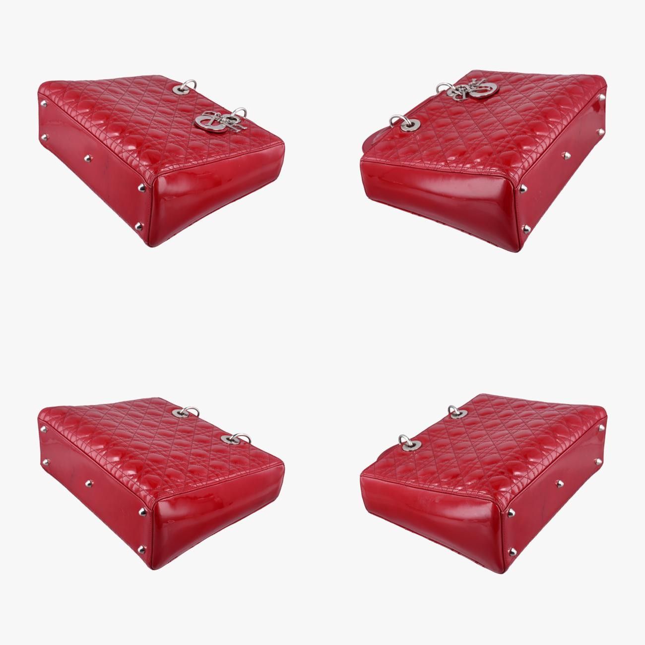 Christian Dior Lady Dior Red Patent 13-Bo-1102