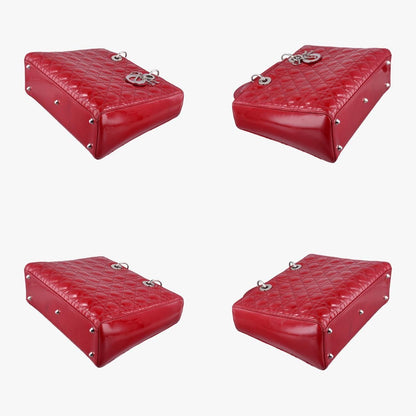 Christian Dior Lady Dior Red Patent 13-Bo-1102