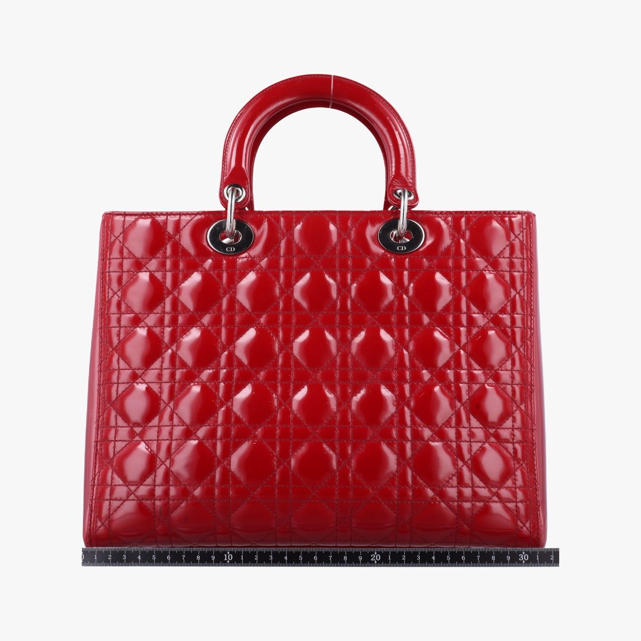 Christian Dior Lady Dior Red Patent 13-Bo-1102