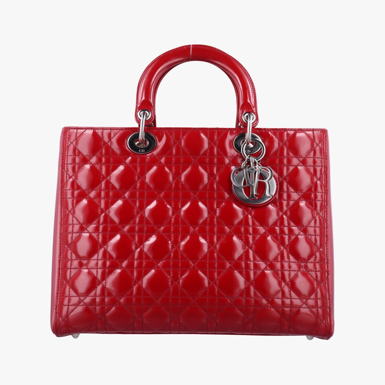 Christian Dior Lady Dior Red Patent 13-Bo-1102
