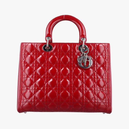 Christian Dior Lady Dior Red Patent 13-Bo-1102