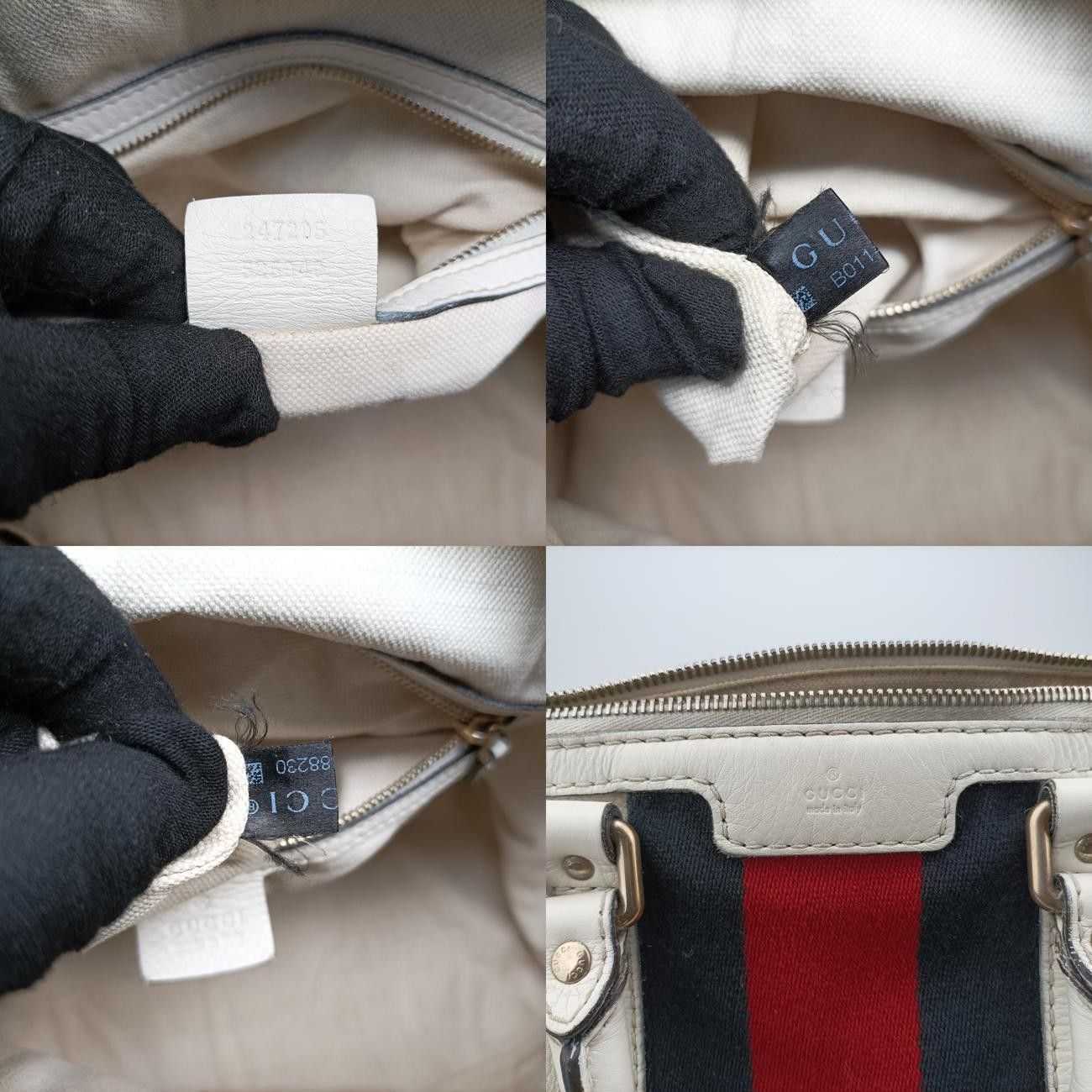 Gucci Sherry Line White X Black X Red Leather 247205
